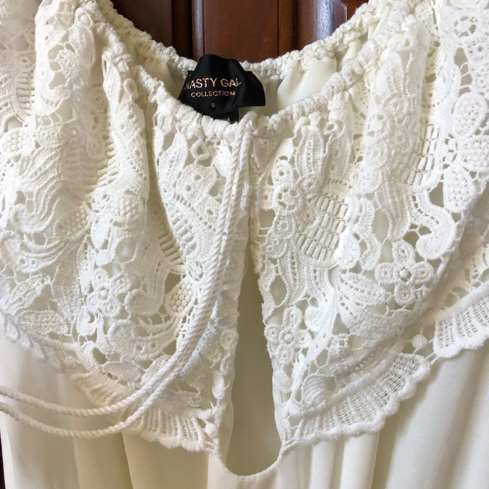 White Nasty Gal Romper. Size Small. - Picture 2 of 8